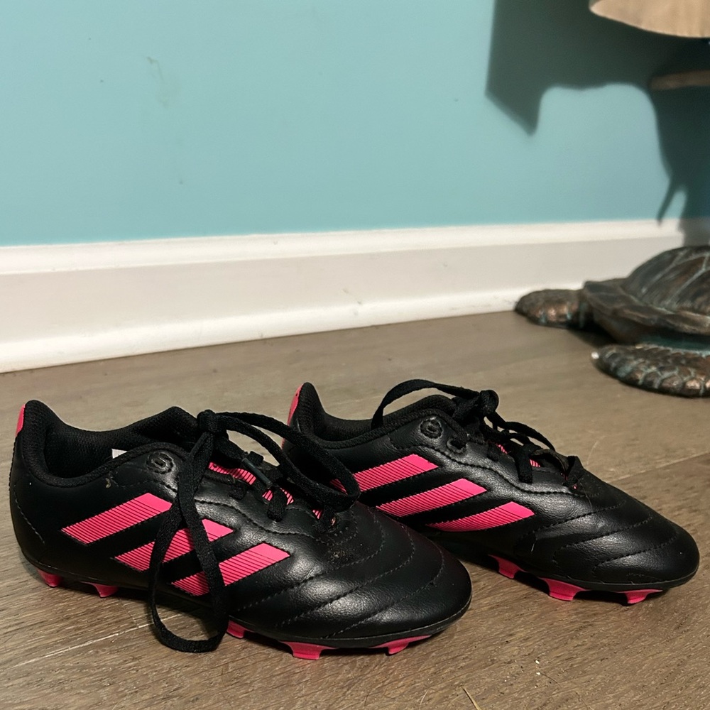 Adidas Kids Black and Pink Sneakers
